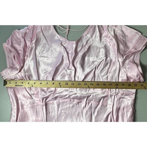 Anna October© X J.Crew Short Sleeve Slip Dress in Luster Crepe Size 22 Pink Maxi - Picture 7 of 11